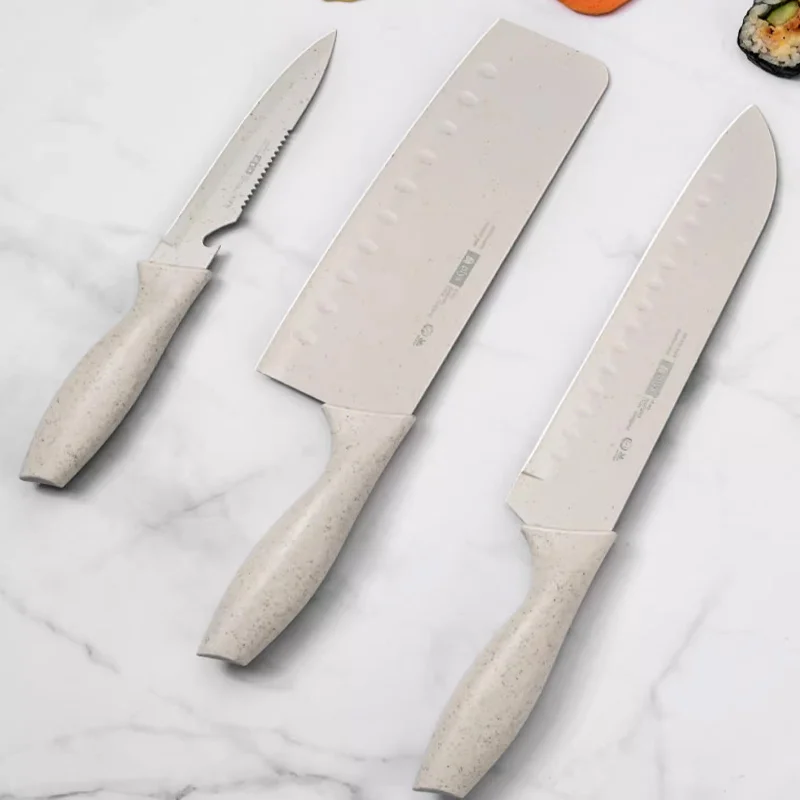 PLYS 3PCS/Set Kitchen Knife,Stainless Steel Thin Blade Lightweight Slicing Knife, PP Handle Chef Knife, Household Fruit Knife