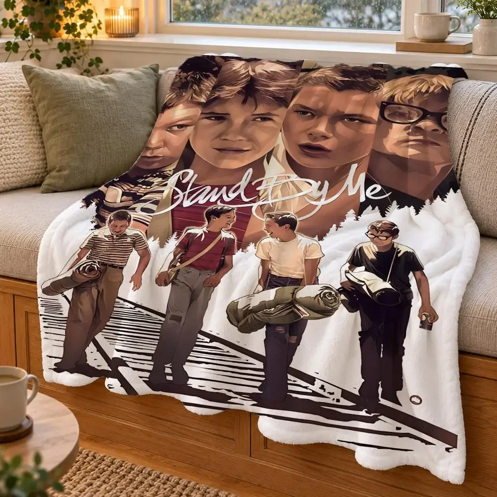 S-Stand By Me Movie Throw Double Sided Flannel Throw Blanket Soft Warm Washable Home Decor