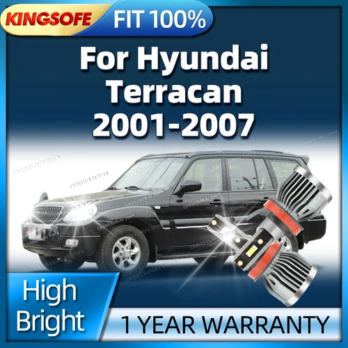 2 uds luz delantera LED Canbus faro de coche 30000LM bombillas de coche para Hyundai Terracan 2001 2002 2003 2004 2005 2006 2007