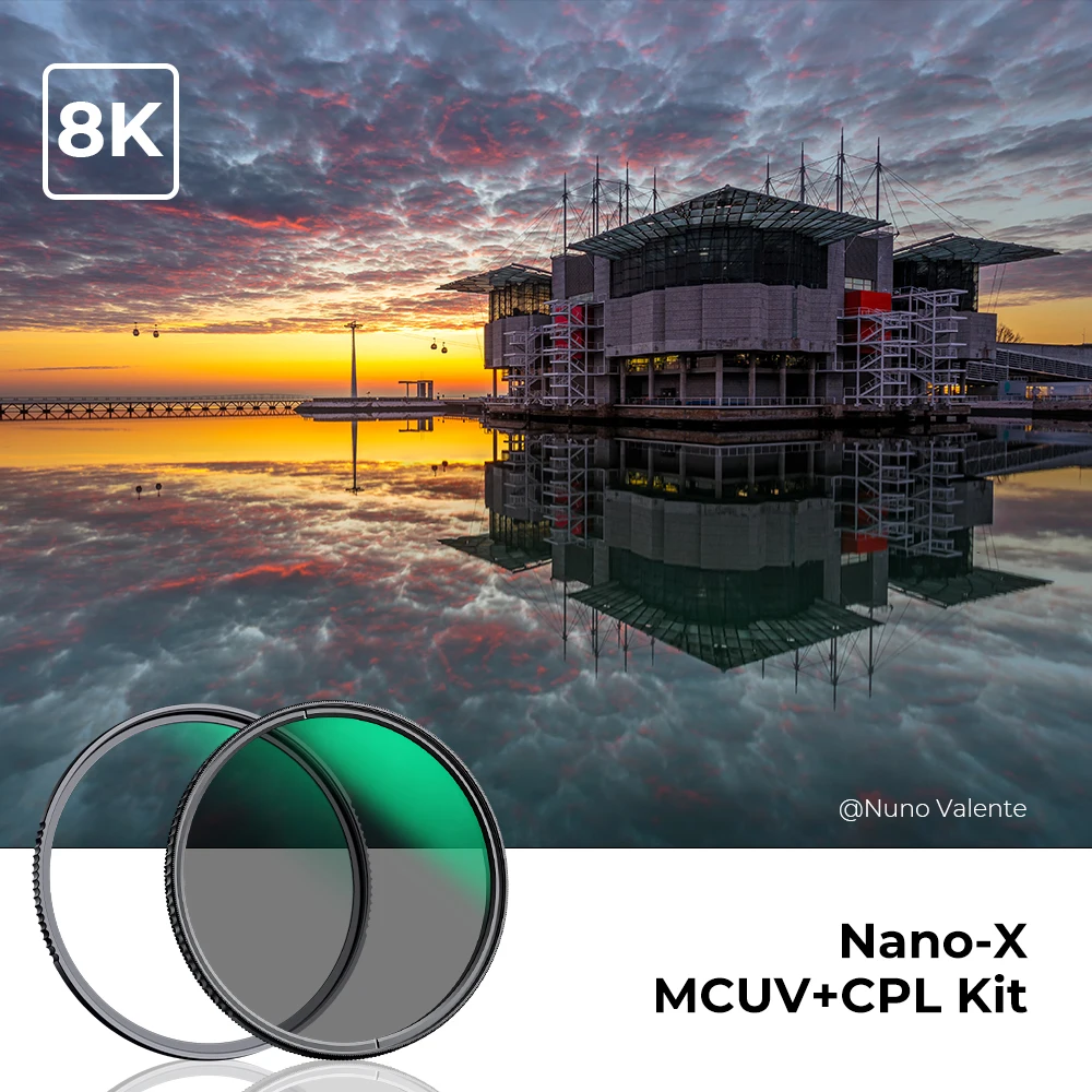 K&F Concept MCUV+CPL Camera Filter Kit 49mm-82mm With Metal Lens Cover And Storage Bag Have Waterproof Scratch Resistant Coating