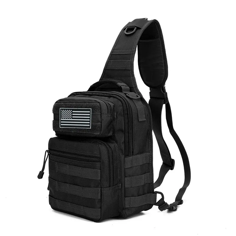 Tactical Outdoor Messenger Bag Mens Solid Color Wear-resistant Hiking Travel Backpack Male Multifunctional Tactical Chest Bag