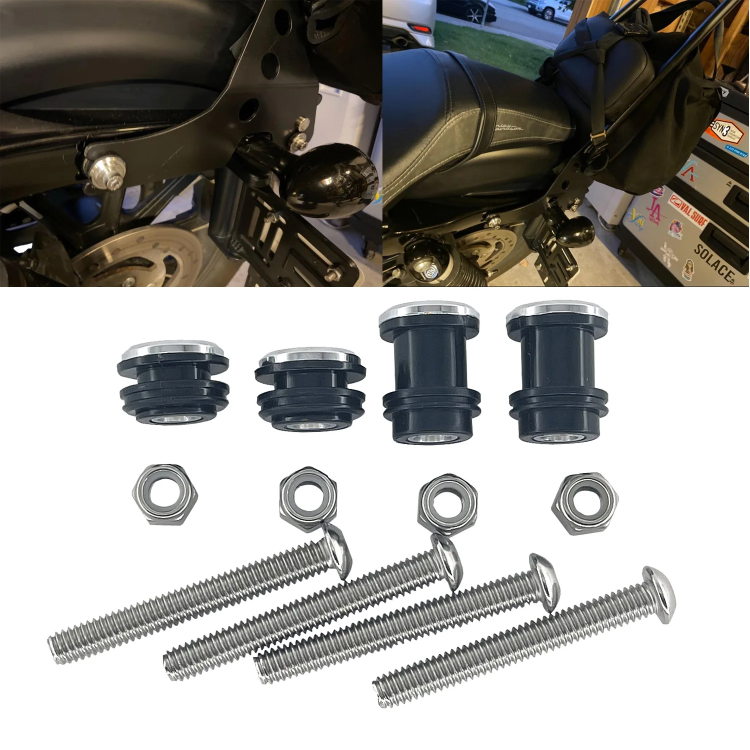 Detachable Sideplates Sissy Bar Solo Rack Docking Hardware Mounting Kit For Harley Sportster XL1200 XL883 Forty Eight 2004-2021