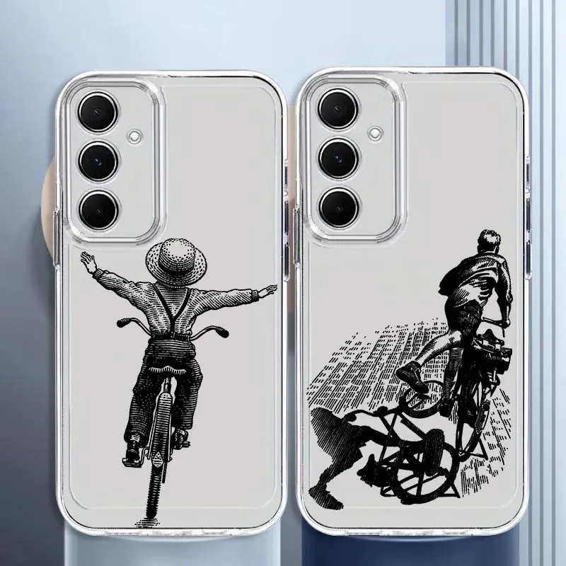 Art Figure Design For Samsung Galaxy A73 A72 A71 A55 A54 A53 A52 A51 A33 A25 A22 A15 A14 A05 TPU Transparent Phone Case