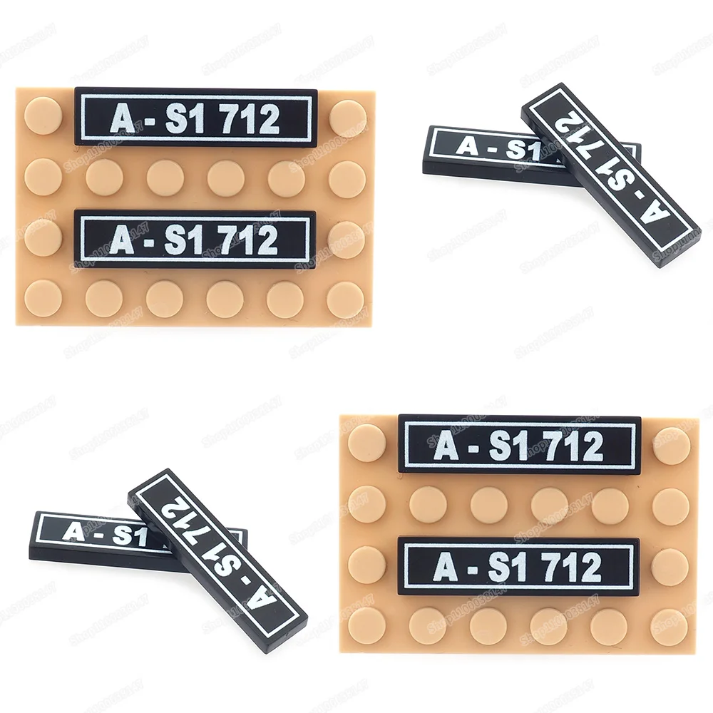 Black License Plate Pattern 2431 Printed A-S1712 Building Block 1*4 Moc City Figures Traffic Car Model Accessories Diy Gift Toy