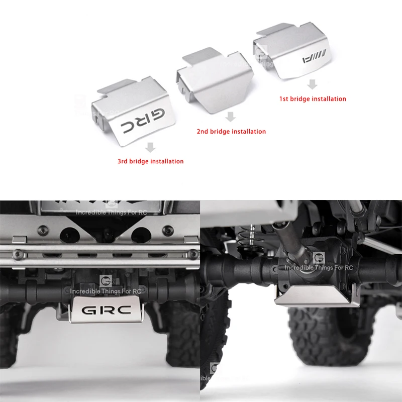 

Axle Stainless Steel Armor Non-destructive Installation Axle Bottom Armored Metal Modification Parts for RC Crawler Car TRX6 G63