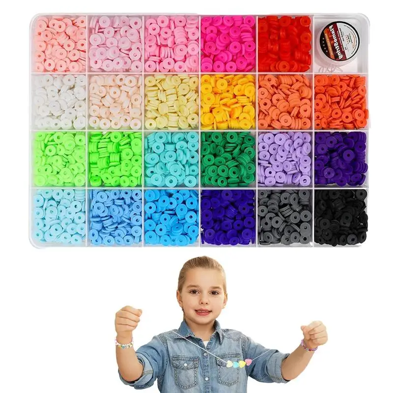 Bracelet Making Clay Bead Kit 2500pcs Colorful Clay Beads For DIY Jewelry Creative Clay Beads DIY For Parent-Child Interaction