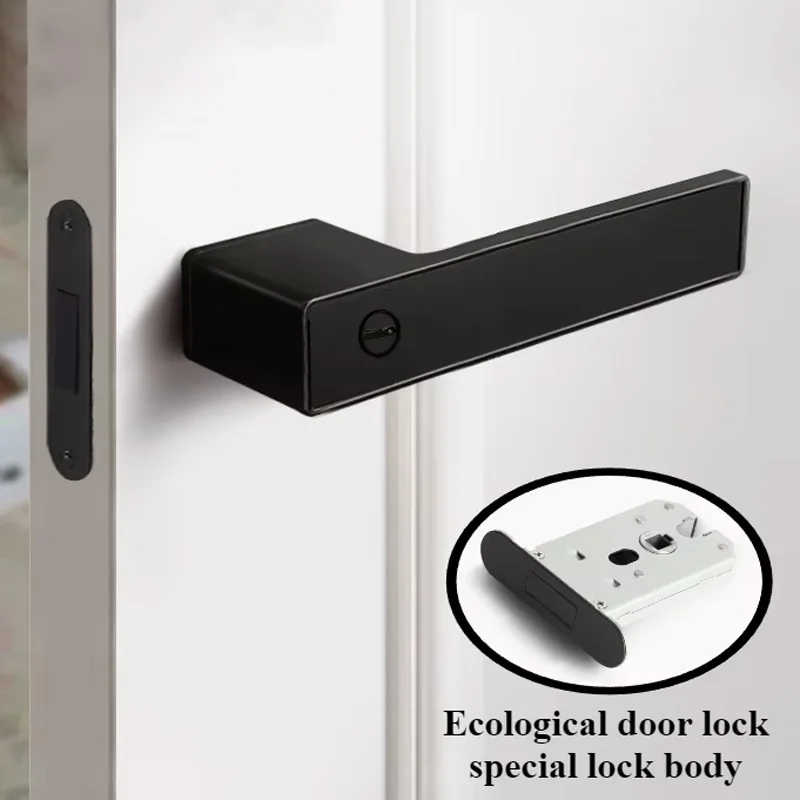 

Door Lock Eco Magnetic Silent Interior Bedroom Lock Hide The Keyhole Door Handle with Lock and Key Door Thickness 35-50mm