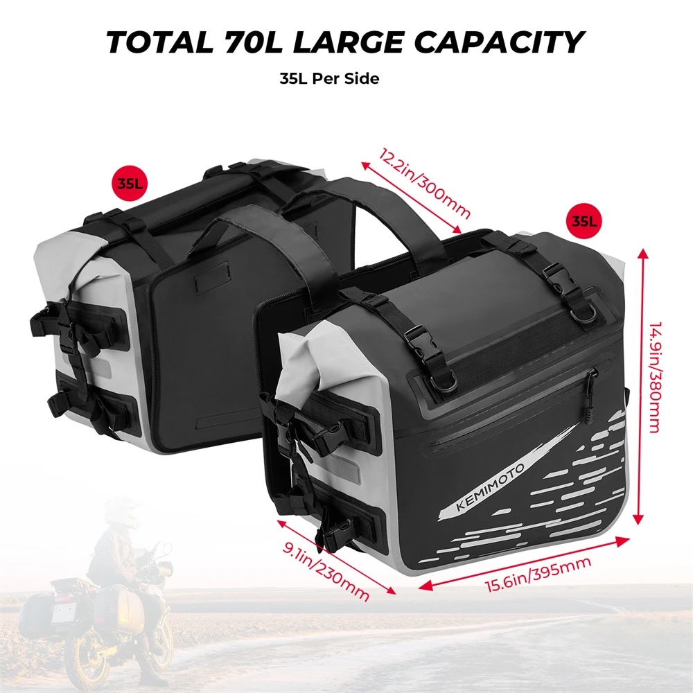 Motorcycle Saddlebag 2Pcs 35L PVC Waterproof Side Saddle Bags For BMW R1250GS R1200GS F850GS F750GS LC ADV Adventure Side Bags