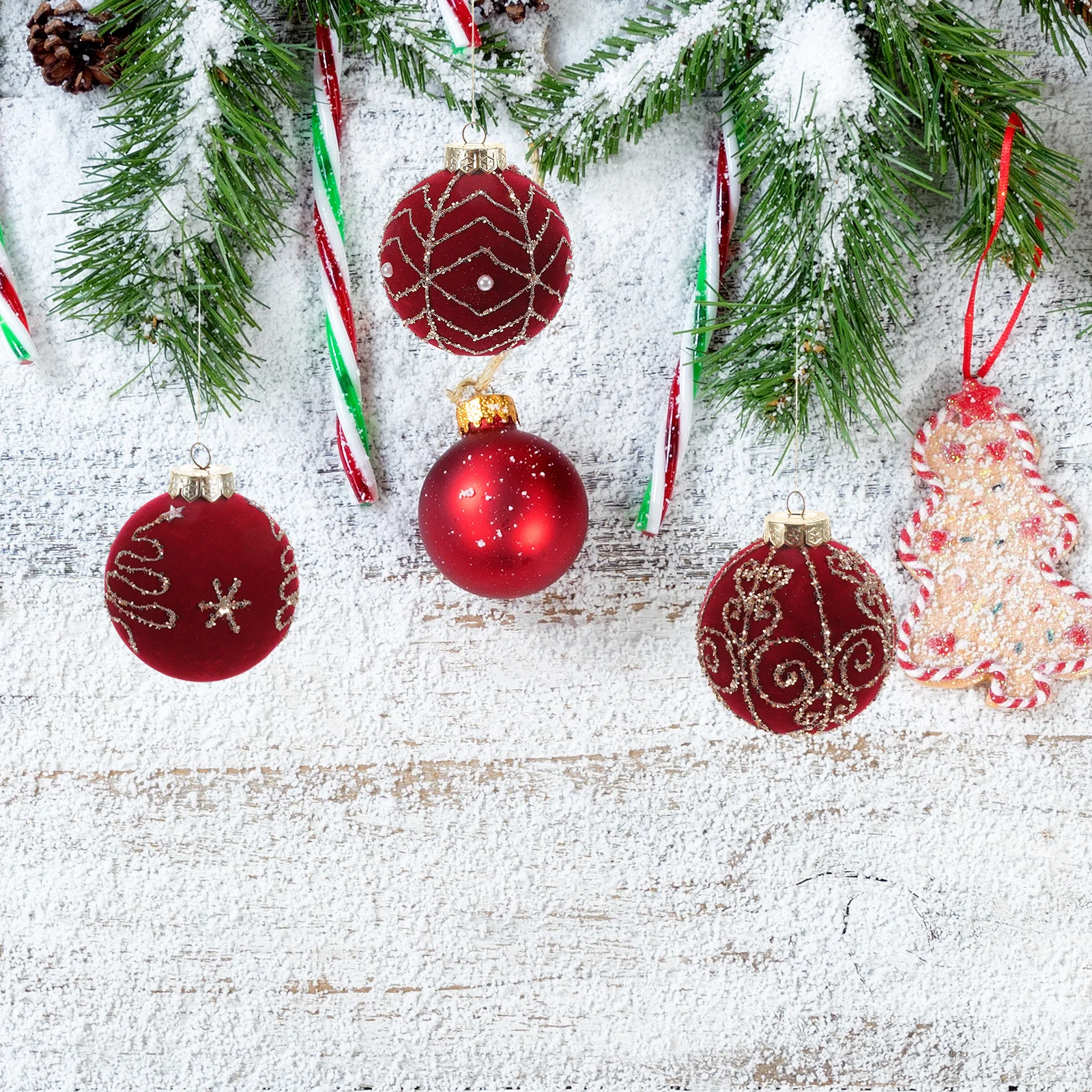 

3Pcs Christmas Balls Ornament Flocked Burgundy 8 Cm Shatterproof Holiday Hanging Balls Xmas Tree Decorations Christmas Tree Ball