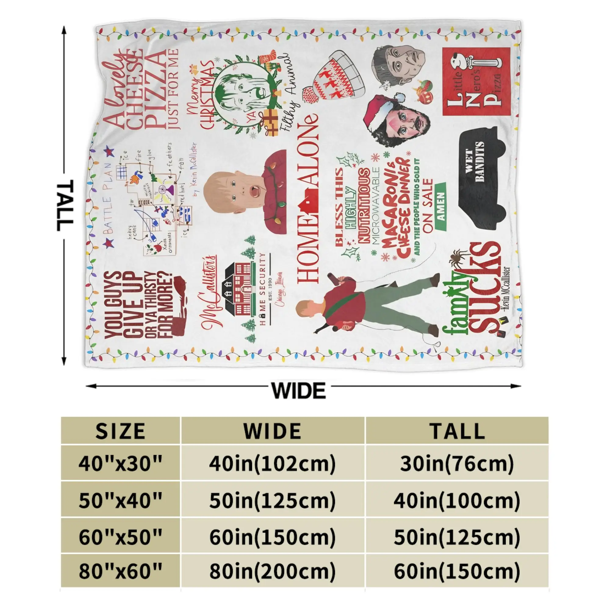 المنزل وحده كيفن كوميديا بطانية صوف عيد الميلاد عيد ميلاد سعيد مضحك رمي بطانية للمنزل 125*100 سنتيمتر سوبر لينة