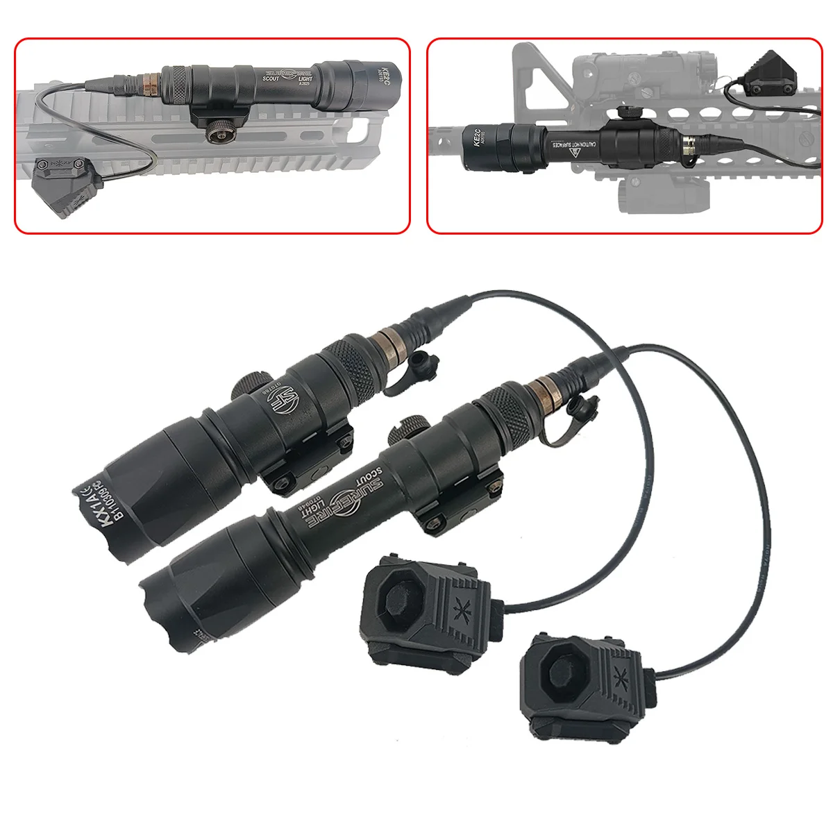 Lampe de poche pour fusil Surefire M600 M300 avec interrupteur UNITY AXON SL, lampe de chasse Airsoft pour rail de 20mm