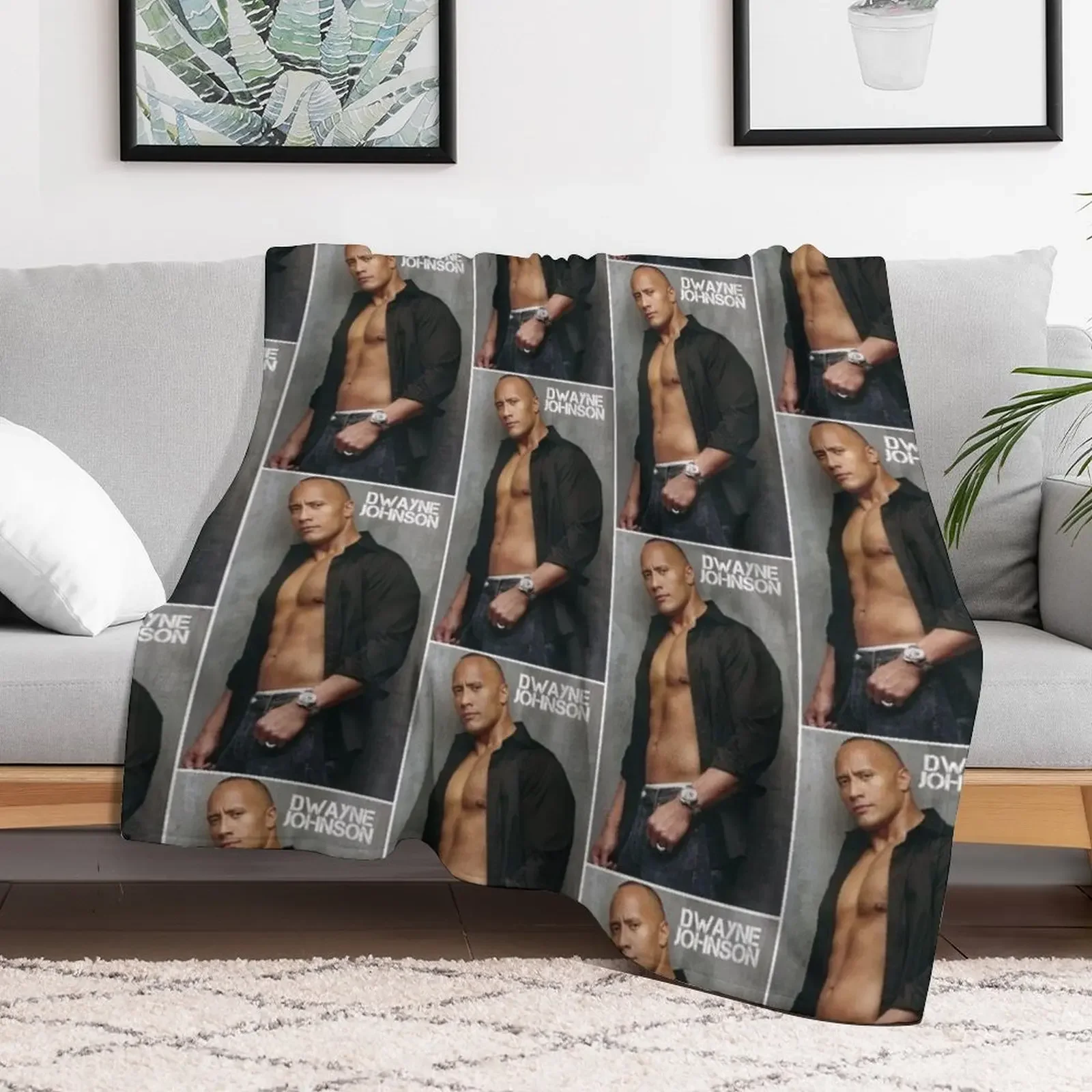 dwayne the rock johnson Throw Blanket Warm Cozy Throw Blanket for Living Room Couch
