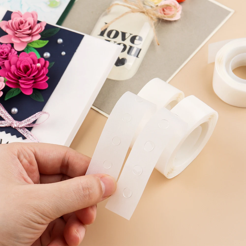 300pcs/Rolls Mini Double Sided Tape Glue Point Clear Ultra Thin Stickers Adhesive Dots 3mm/5mm Permanent Sticky DIY Craft Dots