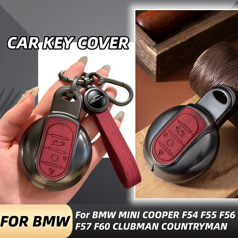 

For BMW MINI COOPER F54 F55 F56 F57 F60 CLUBMAN COUNTRYMAN Metal Car Remote Key Case Cover Shell Fob Holder KeyChain