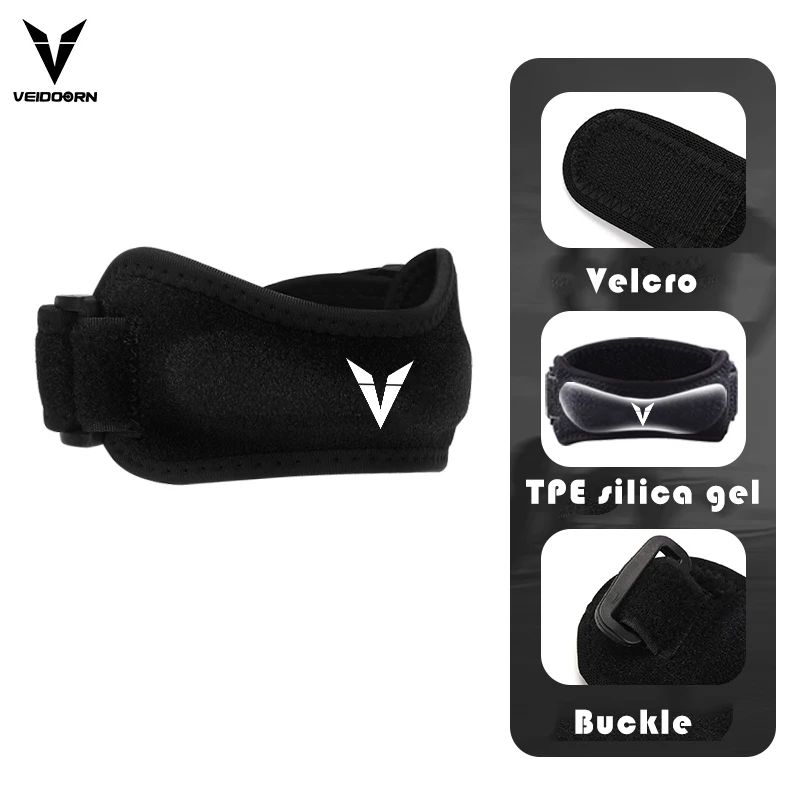 Adjustable Wide Patella Knee Strap with Thickened Pad Patella Stabilizer Knee Brace Support for Soccer Basketball Running