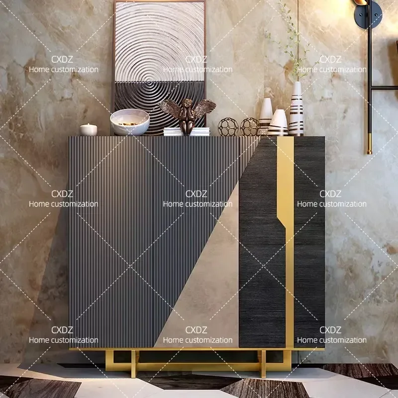 Modern Rock Slab Shoe Cabinet Large Capacity Entryway Storage Unit Simple Living Room Furniture Household Organizer