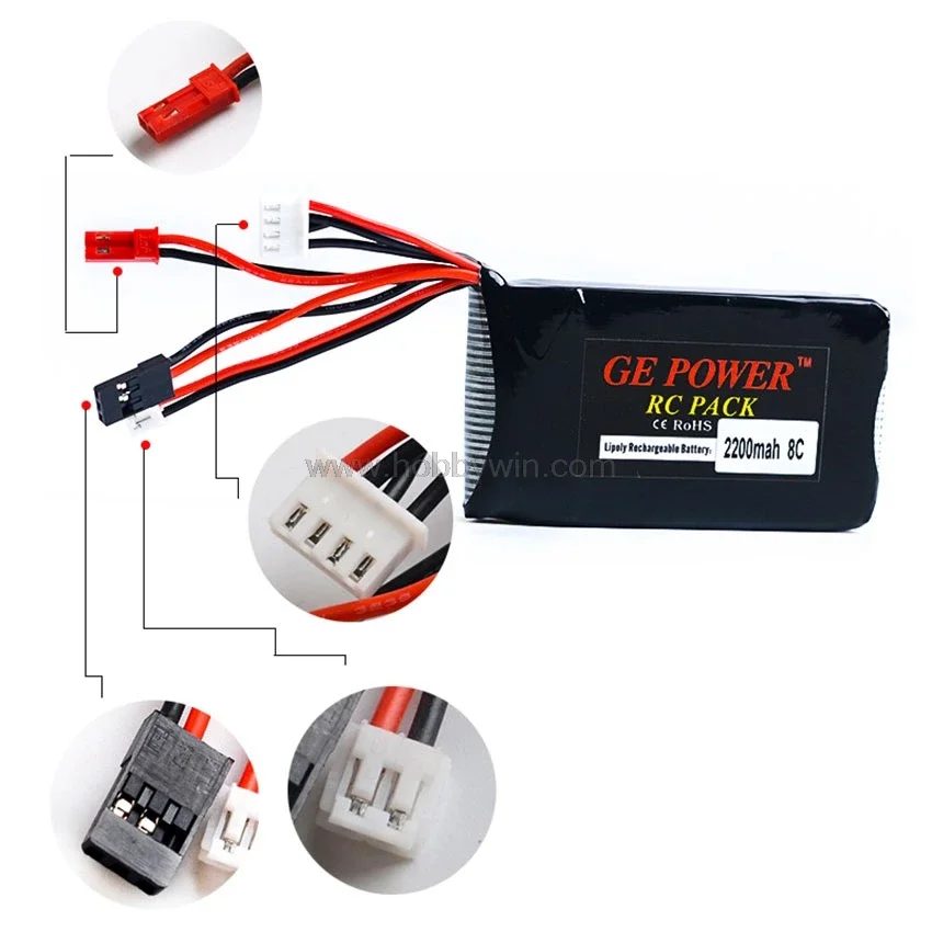 11.1V 3S 2200mAh 8C LiPo Battery for RC transmitter Model radio Lipolymer power pack