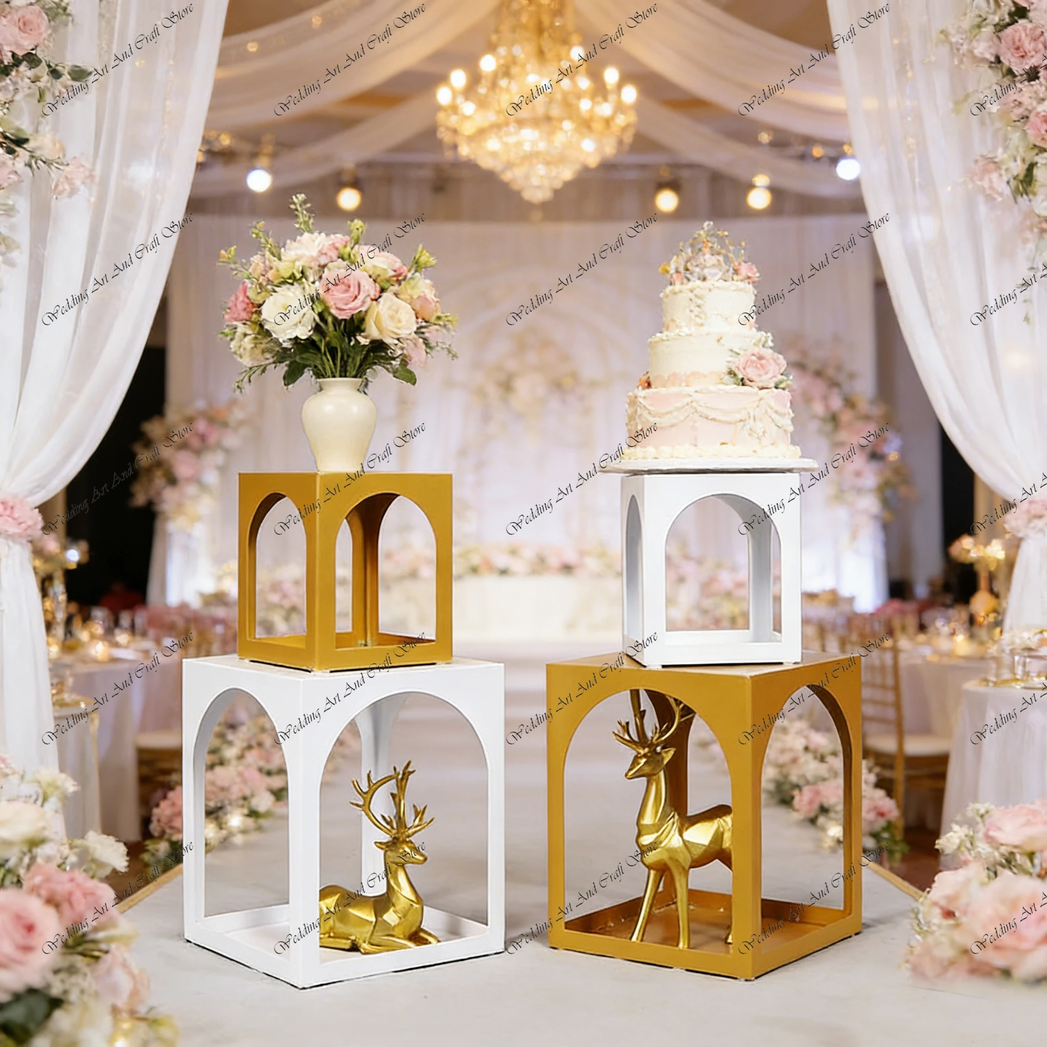 

10pcs f30 20/30cm Iron Craft Square Black Metal Wire Free Standing Storage Floating Shelf Rack Cake Stand Display ivy919