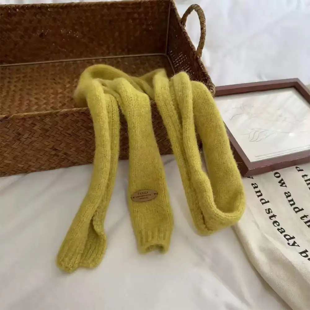 

Korean Style Solid Color Y2K Girl Scarf Slim Knitted Thin Scarf Decorative Neckerchief Skinny Scarf Women's Wear