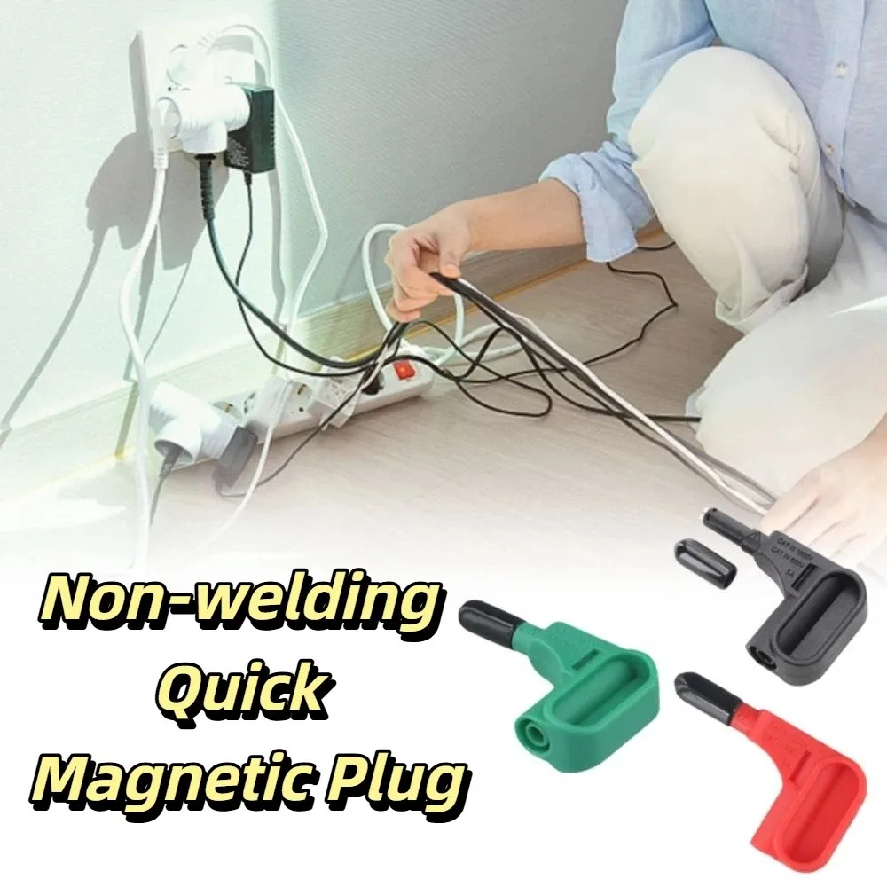 4mm Banana Plug Magnetic Test Probe Red Black Green Magnetic Head Magnet Probe Fast Terminal Solderless Design Back Probe