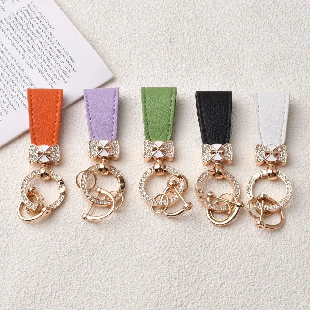 

Key Holder Luxury Genuine Leather Keychain Ladies Bag Fashion Decoration Keys Organizer Leather Car Keyring Key Ring Bag Charms