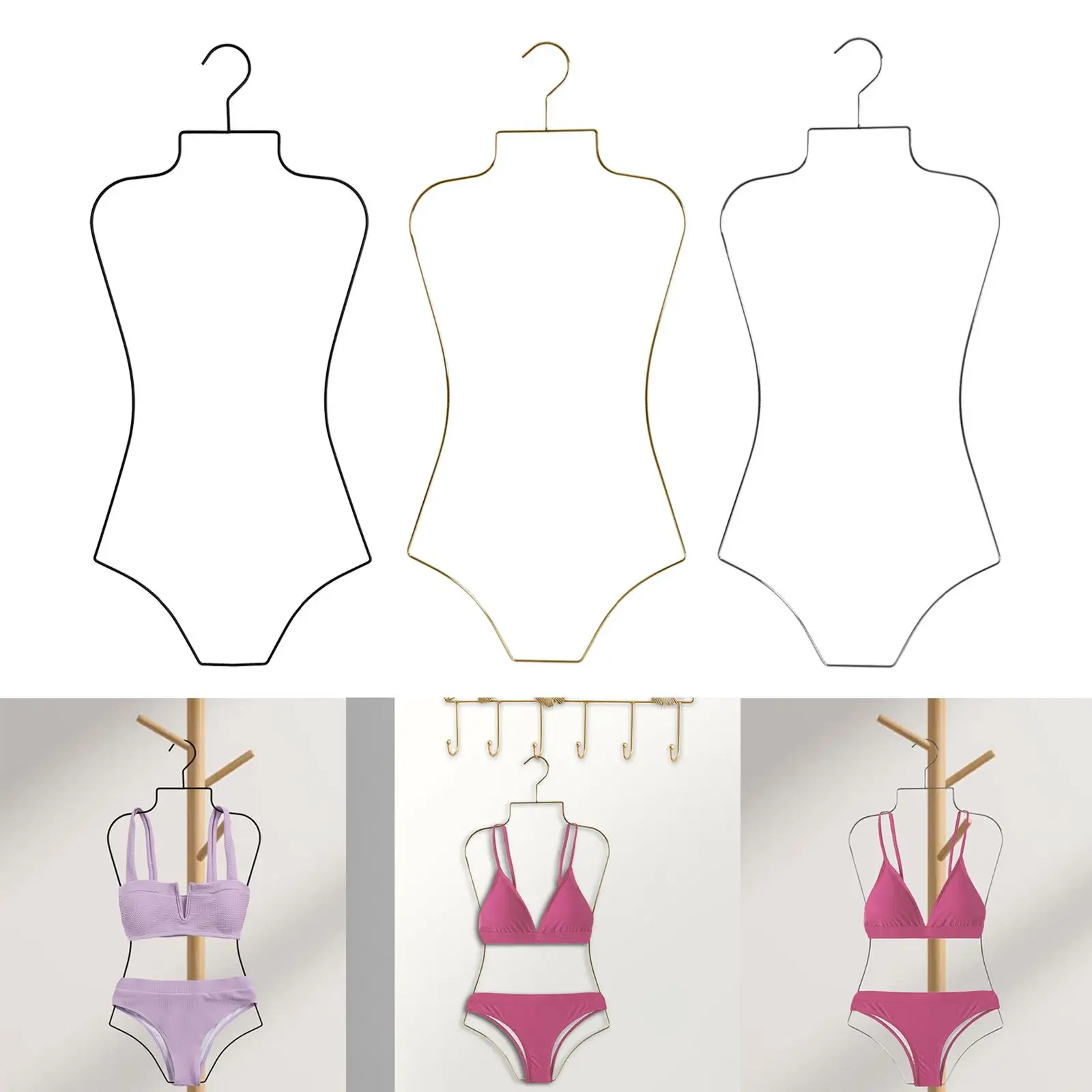 Swimsuit Display Hanger Lingerie Hanger Bathing Suit Hanger Body Shape Bikini Hanger for Wardrobe Shops Cloakroom Stores Closet