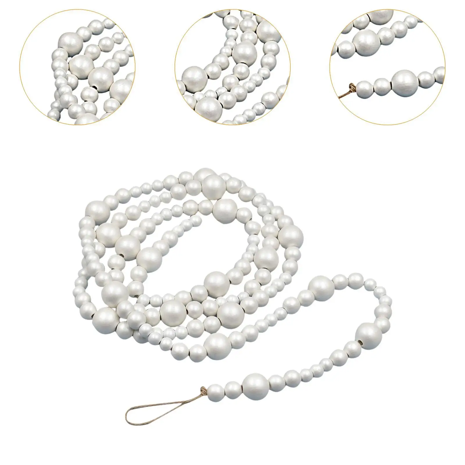 Beads String Wall Hanging Wood Bead Garland for Home Wedding Living Room image 5