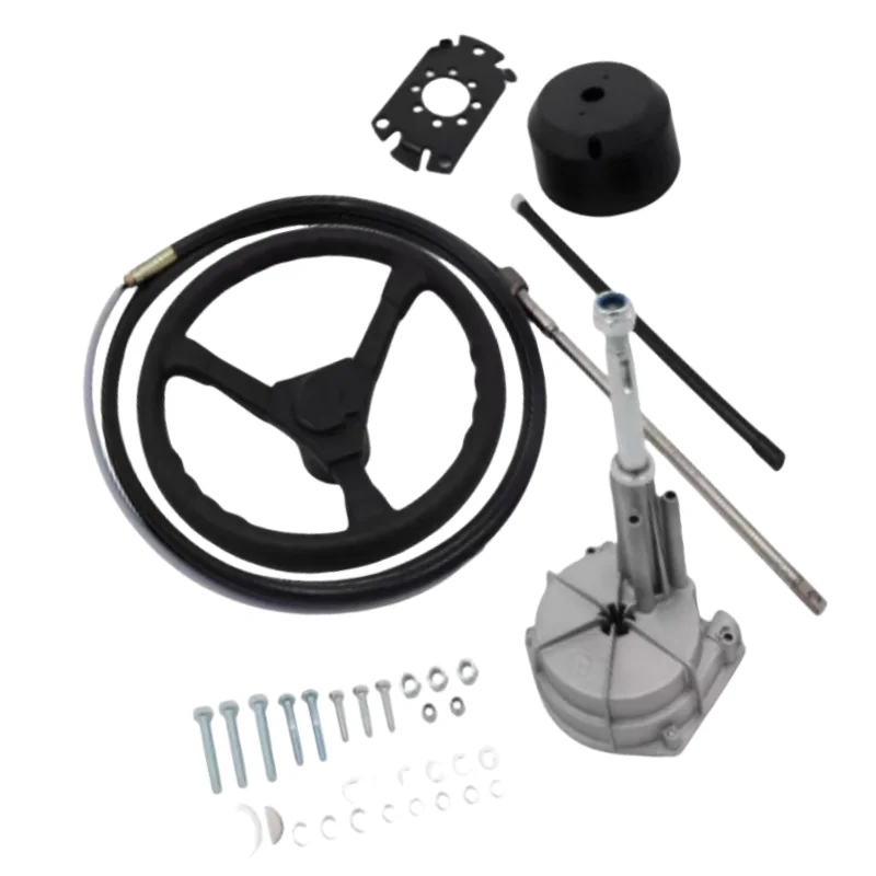 

ISURE MARINE Outboard Motor Mechanical Turbine Steering System Kit Steering Wheel，With Cable 10 Feet
