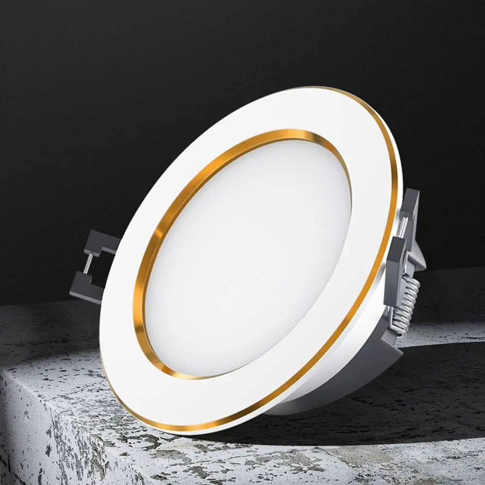 Durable Recessed LED Downlight Spot Light Tricolor Dimmable Down Lights Anti Glare 5W 7W Ceiling Spot Lights Bedroom
