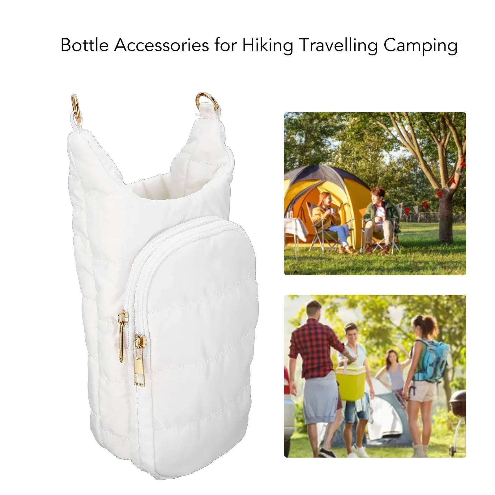 Water Bottle Carrier Bag With Strap For 32‑40oz Water Bottles Holder Insulated Water Bottle Pouch For Walking Hiking Travelling