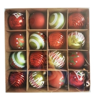 16pcs 6cm Christmas Ball Ornaments Plastic Christmas Ornaments Hanging Ball Decorations Party Decorations for Xmas Tree