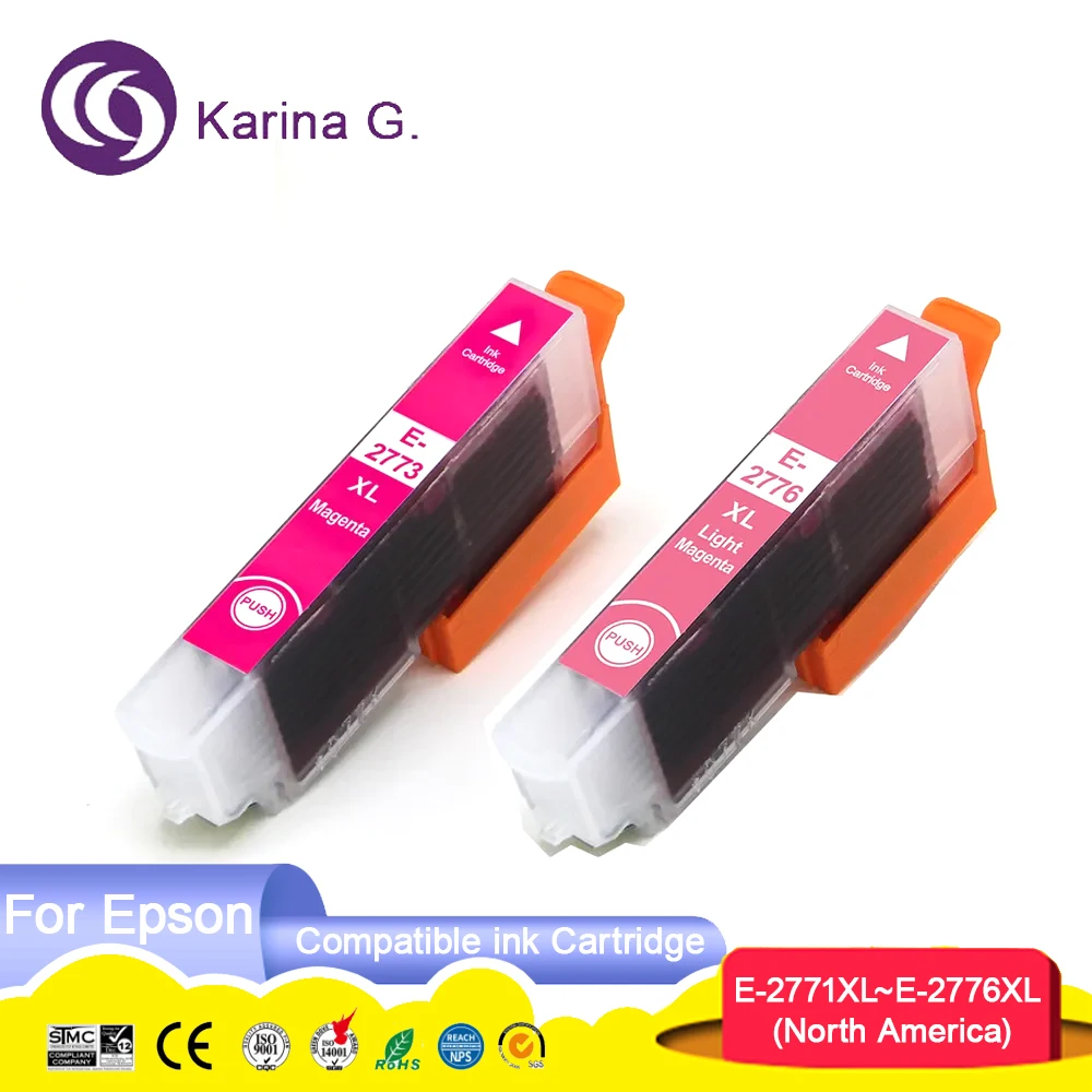 277 T277 277XL T2771 Premium Compatible Color Inkjet Ink Cartridge for Epson EXPRESSION PHOTO XP- 750/760/850/860/950/960 XP-970