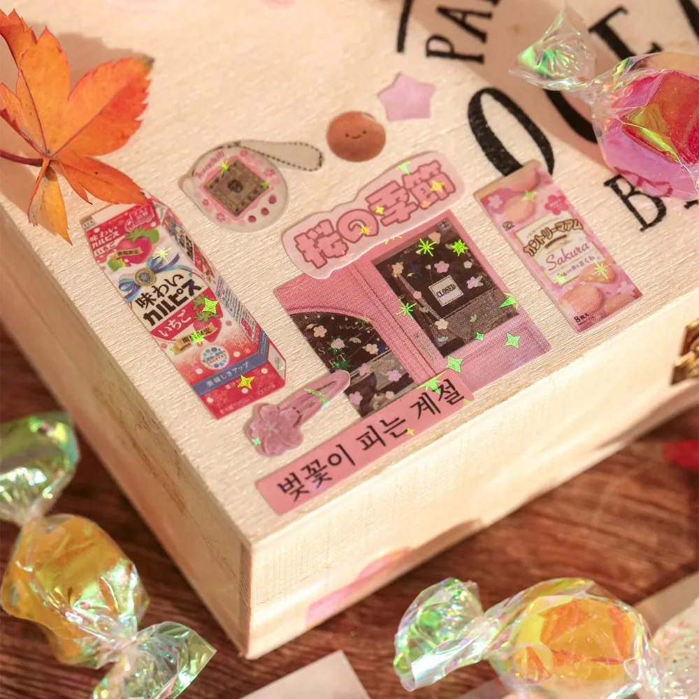 Kawaii 30 Sheets DIY Decorative Stickers Retro Flavour House Series Cartoon Cut Film Sticker Book Cute Scrapbook Stickers Gift