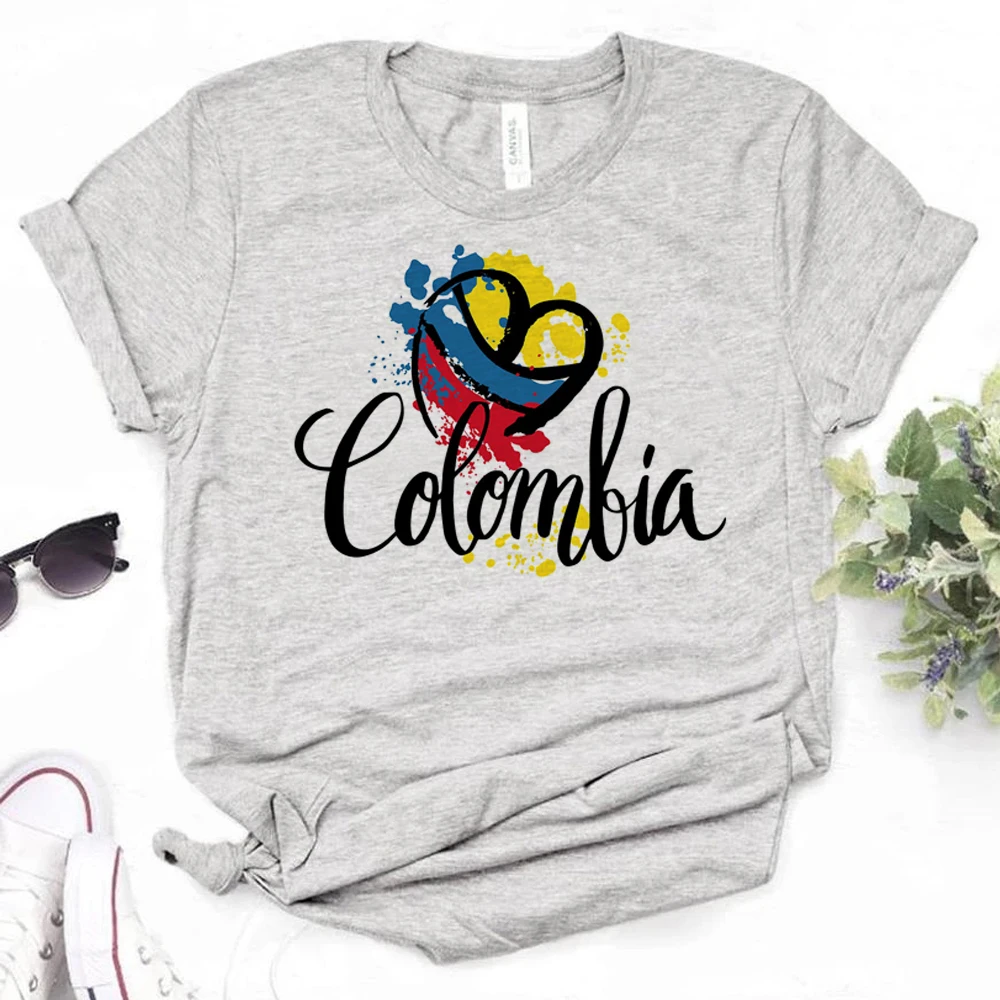 Colombia t-shirts women summer harajuku Japanese Tee girl 2000s comic graphic clothes