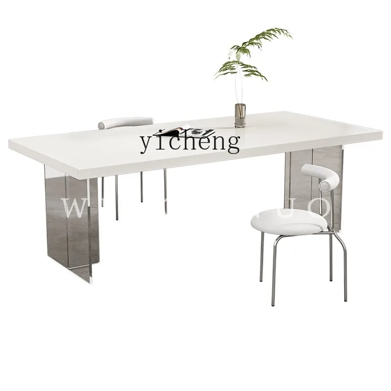 

Tqh Acrylic Suspension Desk Living Room Home Internet Celebrity Solid Wood Dining Table Boss Desk