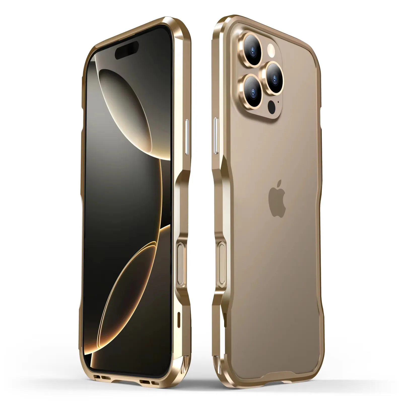 

Luxury Aluminum Metal Frame Phone Case For iPhone 16 15 14 13 12 Pro Max 16 Plus Metal Bumper Heat Dissipation Shockproof Cover