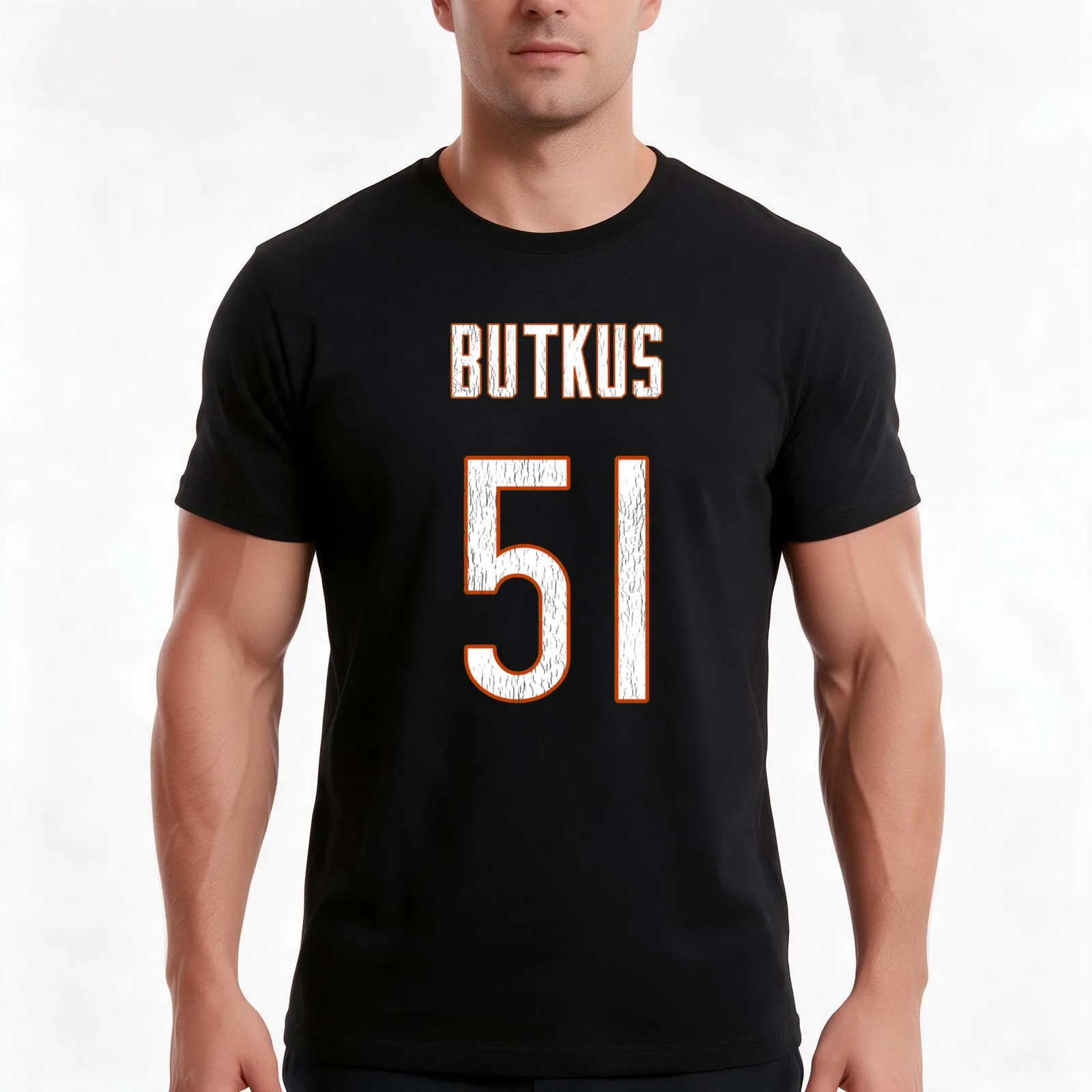 Dick Butkus T-Shirt, Summer Casual Cotton Tee, Oversized Streetwear Tops, Vintage Graphic Print, Loose Fit Short Sleeve