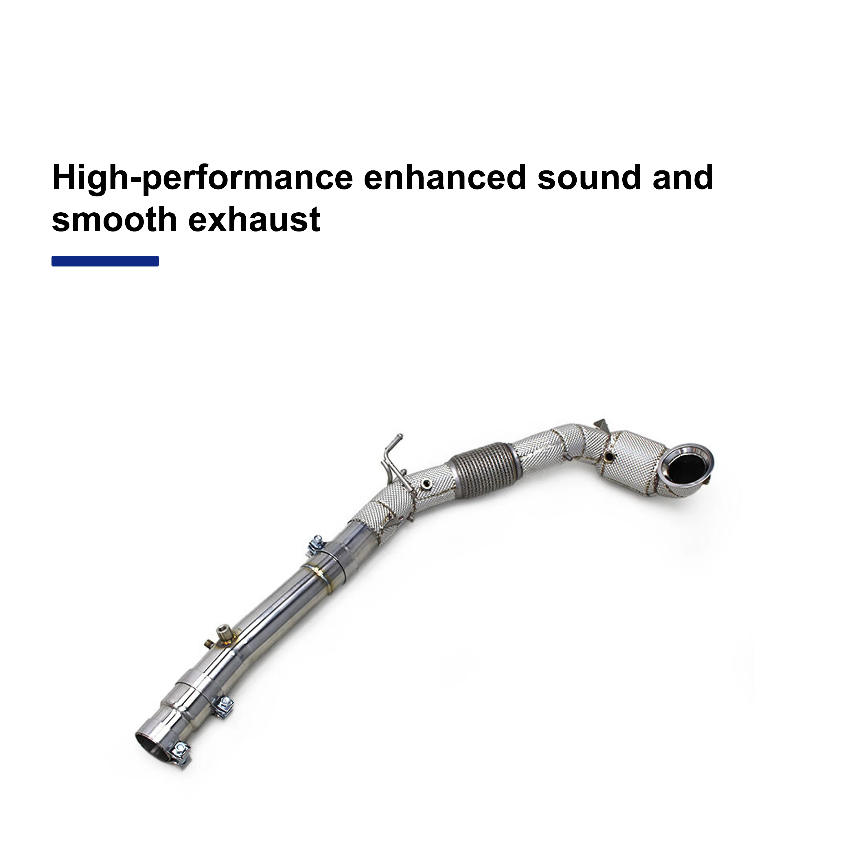 ACE Hochwertiges SUS304 Downpipe für VW/Volkswagen GOLF 8R GOLF 8 GTI MK8 R Performance Racing Auspuffanlage mit Katalysator – Detail 6