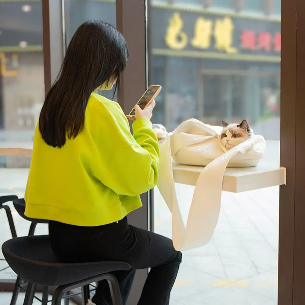 Sac de transport pour chiots Beige décontracté, sac à bandoulière pour chat et chien, couleur unie, sac à bandoulière pour sortie