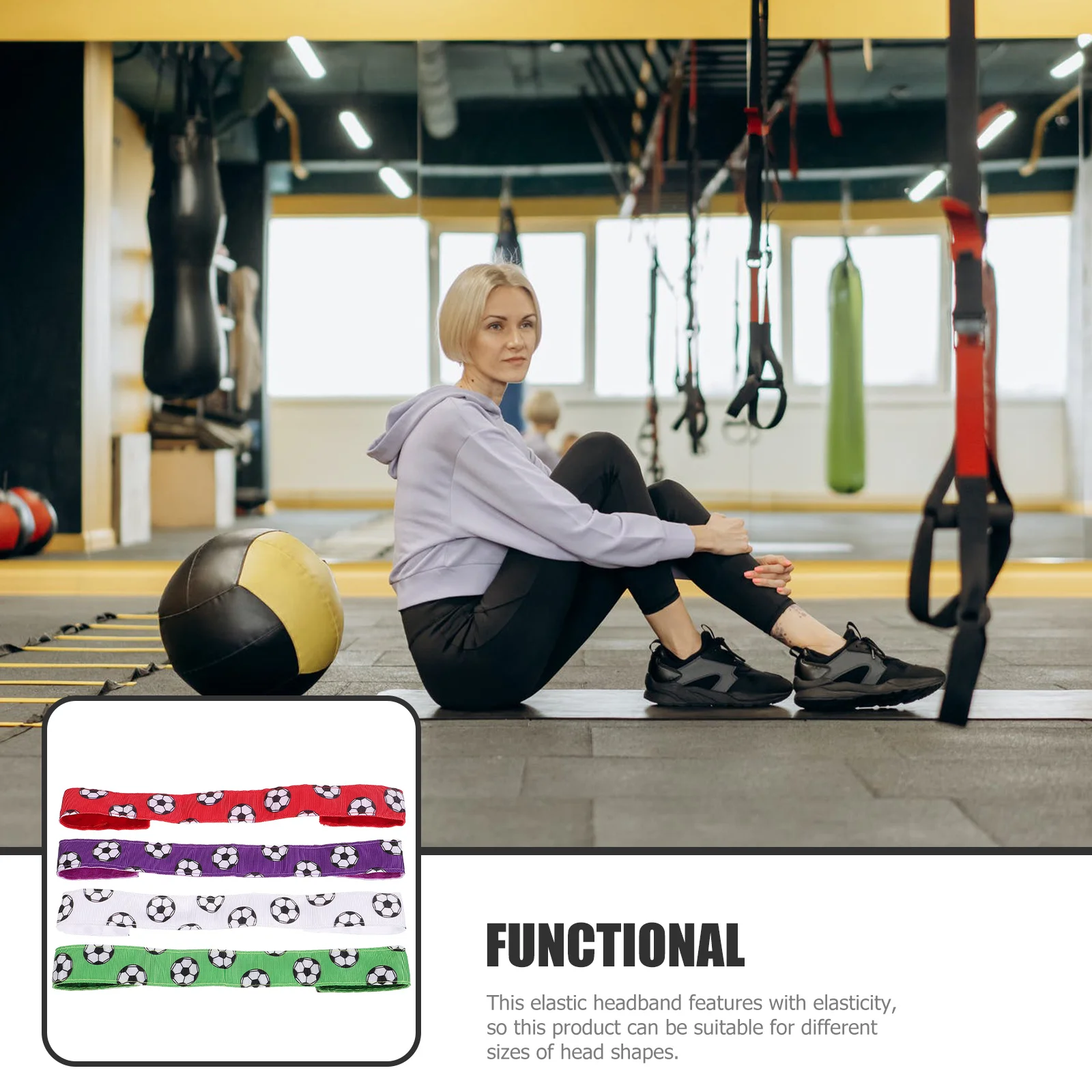 4 قطع من عصابات الرأس المرنة لليوجا بلون الحلوى الممتصة للعرق، أربطة شعر رياضية قابلة للتنفس للنساء، تمرين كرة القدم والكرة الطائرة