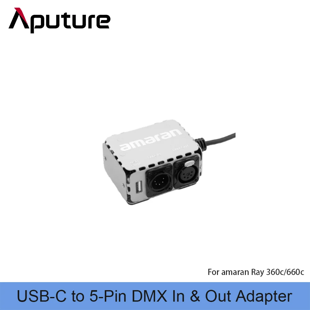 amaran USB-C to 5-Pin DMX In & Out Adapter for amaran Ray 360c/660c