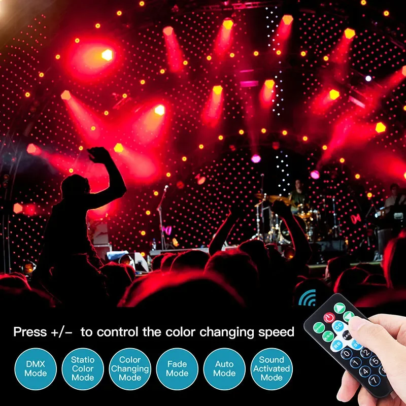 BOTAI  36 LED Par Lights DMX512 DJ Disco RGB Stage Light Strobe Rave Lamp for Bar Party Festival Graduation Birthday Show Ligh