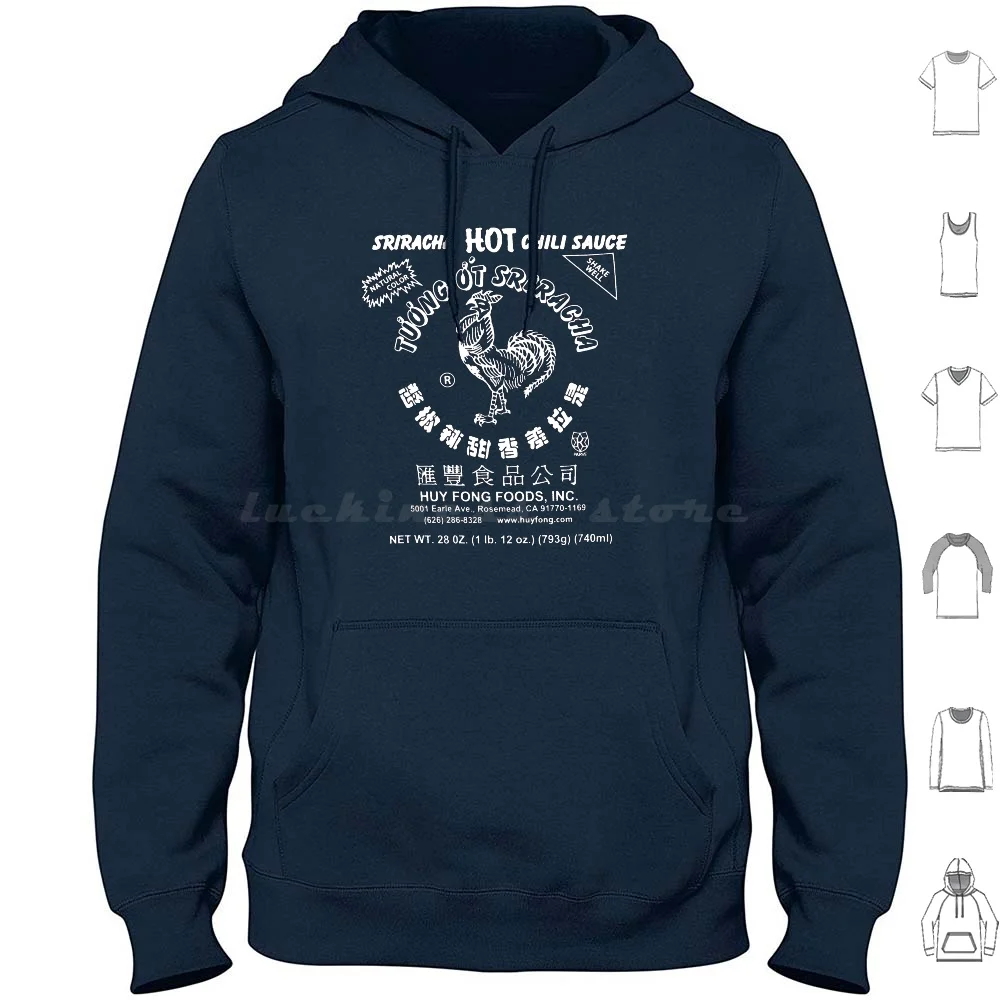 Spicy In White Hoodies Long Sleeve Spicy Best Selling Hot Sellers New Sriracha Cool Trendy Sriracha Sauce Chili Chilli