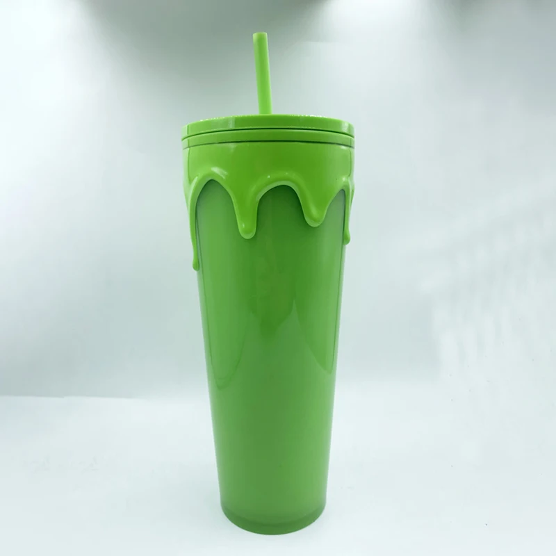 

Halloween Sippy Cup Leak Proof Fluorescent Green High Capacity Lava Accompanying Kitchen Bar Supplies Themed Sippy Cup Coffee