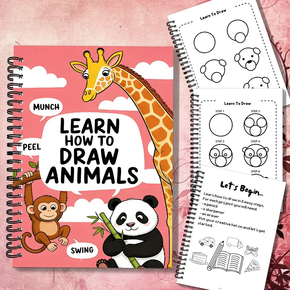 

1 шт., очаровательный блокнот с рассказами на тему животных с направляющими для рисования, элементами Munch Swing, подходит для дома, идеально подходит для любителей искусства