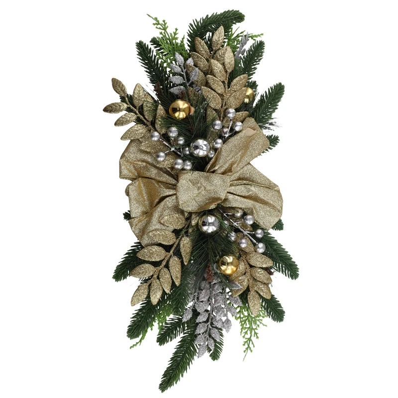 Christmas Swag, Stair Christmas Garland For Stairs, Door, Fireplace, Window, Outdoor Indoor Christmas Decor 60X30cm