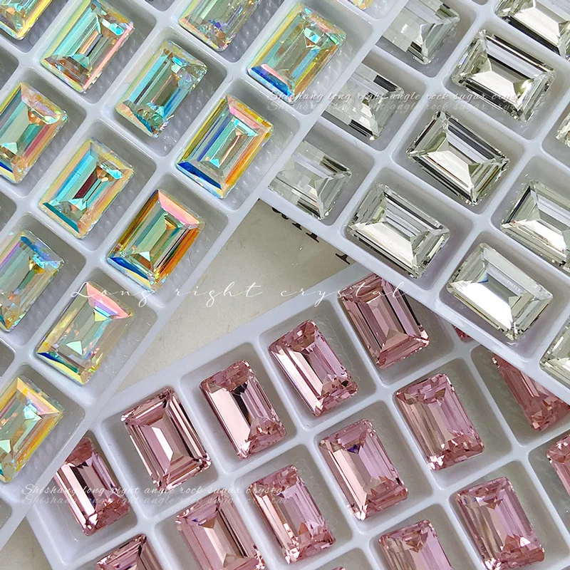 5 Stück Nagel-Strass-Charms, neu, 8 x 12 mm, rechteckiges Glas, Symphony 5T, Nagelkunst-Schmuck