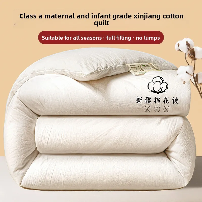 A Grade Baby Safe Cotton Quilt Thickened Winter Xinjiang Cotton Filling Dormitory Single Double Warmth Winter Thick Quilt