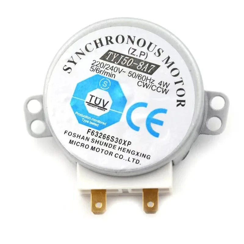 AC 220V-240V 50Hz CW/CCW Microwave Turntable Turn Table Synchronous Motor TYJ50-8A7 D Shaft 4 RPM