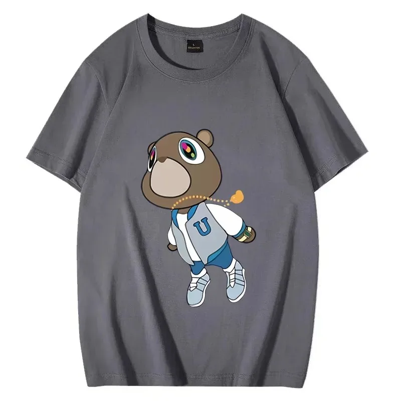 Graduation Bear Classic Graphics Kanye West t-shirt uomo donna Summer Top Fashion Clothes magliette Unisex oversize in cotone